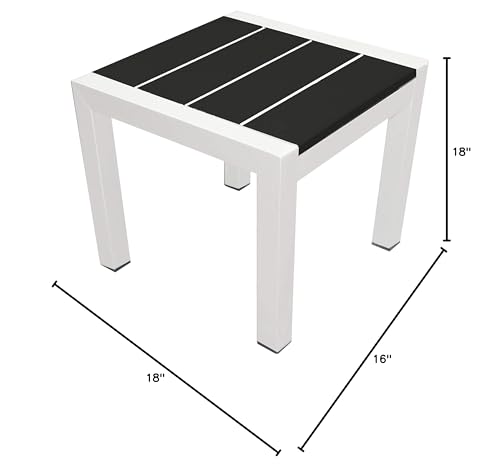 Pangea Home Joseph St Whtblk Side Table, Black