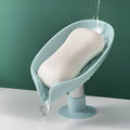 Brillwist SelfDraining Soap Tray, LeafShaped Design with Triangular Diversion System | NoDrill Suction Cups | Durable MultiF