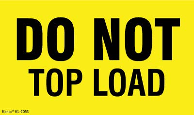 Kenco 3' X 5' Do Not Top Load Fluorescent Shipping Label Stickers - 500 Adhesive Labels Per Roll