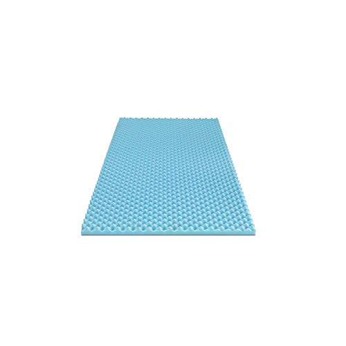 Furinno Angeland 2-Inch Egg Crate Gel HD Foam Mattress Topper, Soft, Twin, Blue