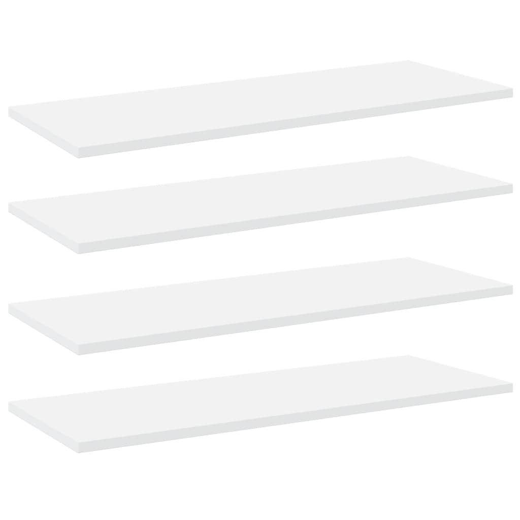 Aisifx Bookshelf Boards 4 pcs White 31.5&quot;x11.8&quot;x0.6&quot; Chipboard