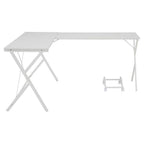 Acme Demas Wooden Top L-Shaped Computer Desk with Computer Holder in White