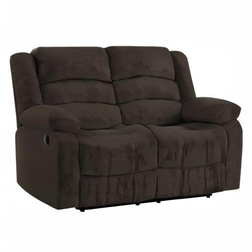 HomeRoots 40' Contemporary Brown Fabric Loveseat