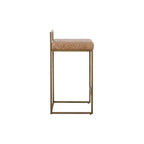 Kosas Home Belfort 26" Leather & Metal Counter Stool in Chestnut/Brass
