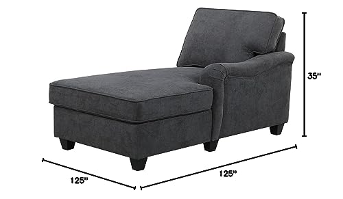 Lilola Home Leo Dark Gray Woven Double Chaise 7Pc Modular Sectional Sofa