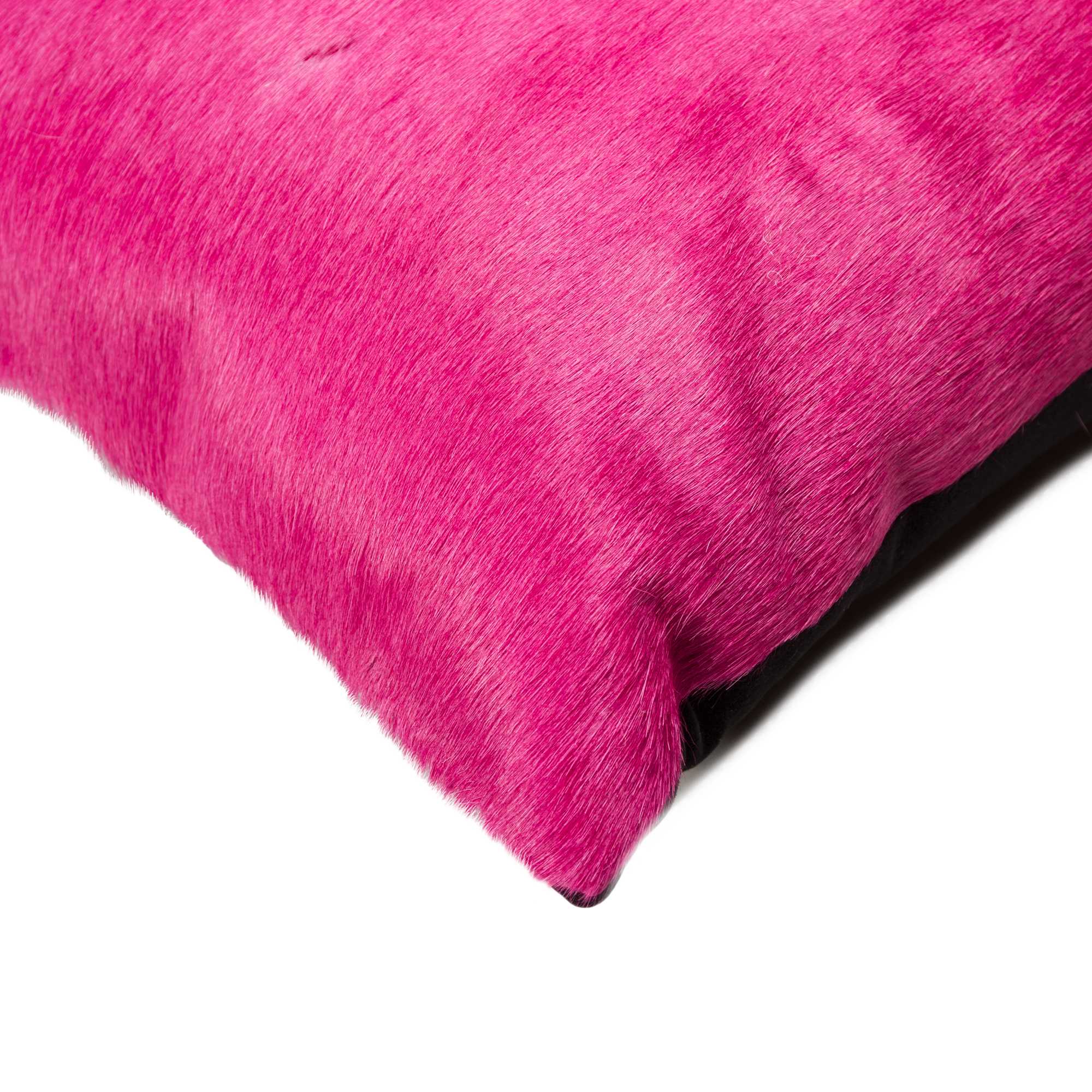 HomeRoots Cowhide, Microsuede, Polyfill 12' x 20' x 5' Fuschia Cowhide Pillow 2 Pack