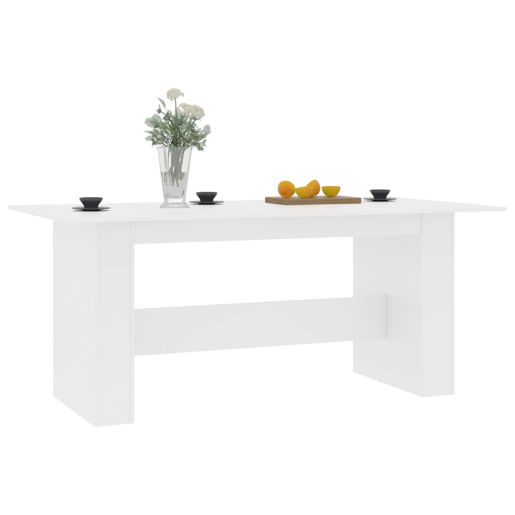 vidaXL Dining Table White 70.8&quot;x35.4&quot;x29.9&quot; Chipboard