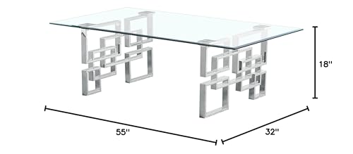 Best Quality Furniture CT233 Coffee Table, Silver