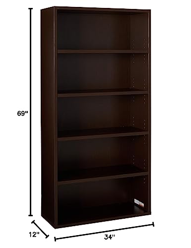 Lorell LLRPBK3469ES Prominence Espresso Laminate Bookcase