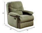 HomeRoots 35" X 35" X 40" Sage Microfiber Recliner (Motion)