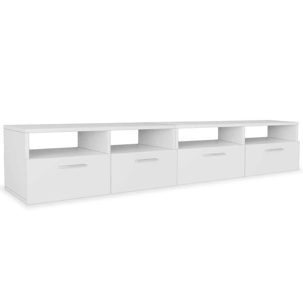 vidaXL TV Stand 2 Pcs, TV Unit for Living Room, Sideboard with Storage, TV Console Entertainment Center, Modern Style, Engineered Wood White
