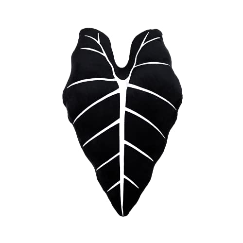 Green Philosophy Co. Plush Leaf Pillow 3D Accent Frydek Alocasia Obsidian Leaf Throw Pillow For Couch Sofa Living Room Home Deco