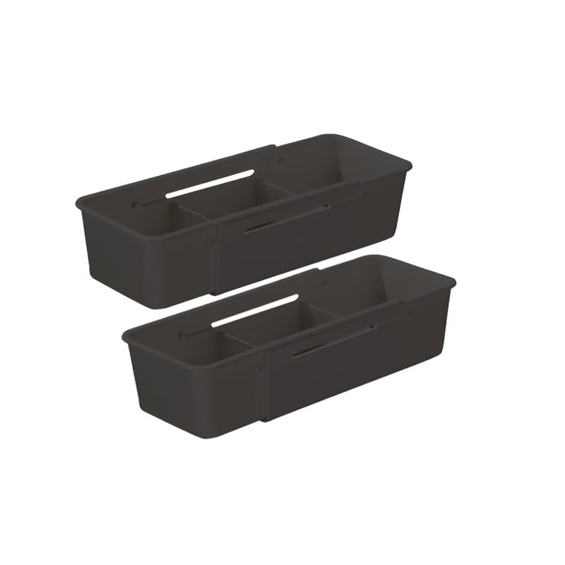 Prexomeshop Expandable Household Accessories Storage Basket For Drawers, Small Kitchen Storage Basket | Black