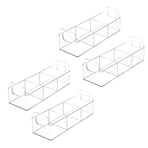 Mdesign Plastic Condiment Organizer And Tea Bag Holder  9 Long Kitchen Pantry/Countertop Storage Caddy  Divided Chip, Snack, 