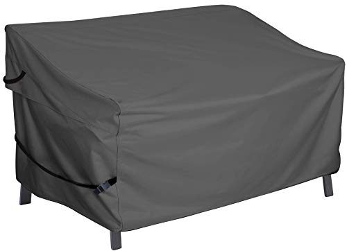 Porch Shield Waterproof Outdoor Bench Sofa Cover - Patio 2 Seater Loveseat Cover 56W X 31D X 33H Inch, Black