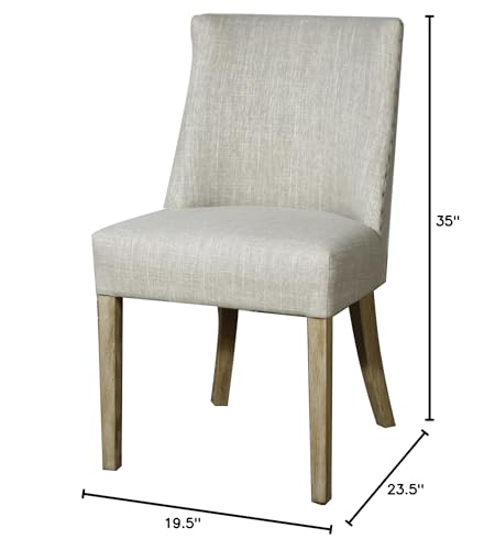New Pacific Direct New Paris Fabric Chair,Set Of 2 Furniture, Rice Beige