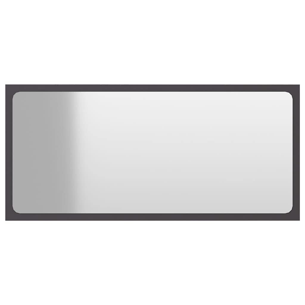 vidaXL Bathroom Mirror Home Hallway Bedroom Laundry Room Washroom Vanity Unit Wall Mirror Furniture Gray 31.5&quot;x0.6&quot;x14.6&quot; Engineered Wood