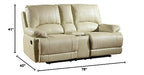 HomeRoots 41" Stylish Beige Leather Console Loveseat