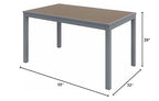 Olio Designs Series Ivy Rectangle Patio Table, Mocha/Silver