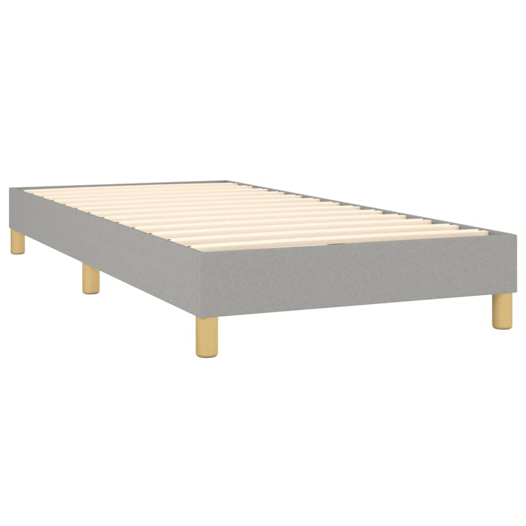 vidaXL Fabric Single Box Spring Bed Frame - Twin XL, 39.4"x79.9" - Durable & Stylish Light Gray Bedroom Furniture - Comfortable, Easy Assemble
