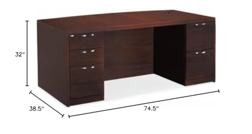 HON Valido 11500 Pedestal Desk, Mahogany