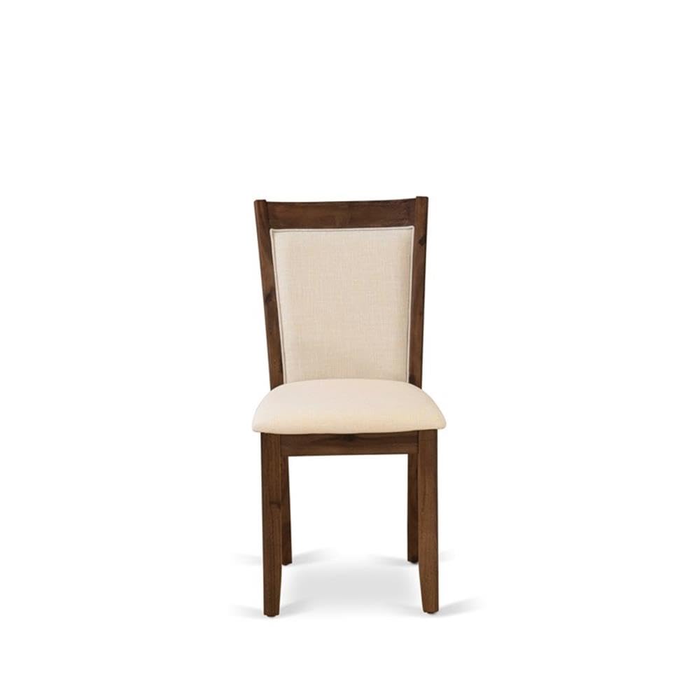 East West Furniture Lamz9-N8-32 9 Piece Dining Table Set Includes A Rectangle Wooden Table With Removable Leaf And 8 Light Beige Linen Fabric Upholstered Chairs, 42X92 Inch, Walnut