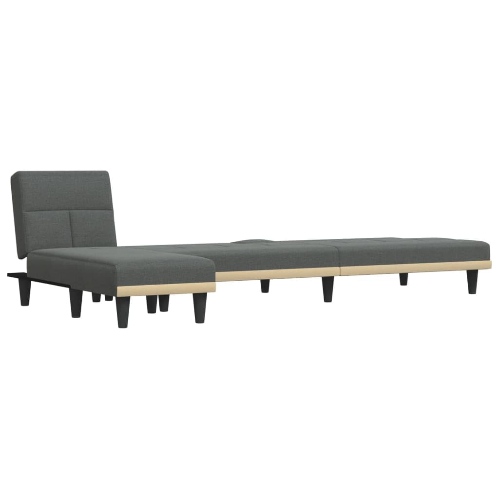 vidaXL Modern L-Shaped Sofa Bed, Dark Gray Fabric, Adjustable Convertible Design, Replacement Bed with USB Ports, Cozy Fabric Upholstery & Firm Plywood Frame