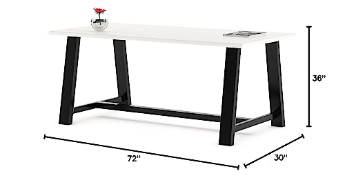 Kfi Midtown Conference Table, 72" W X 30" D X 36"H, Designer White