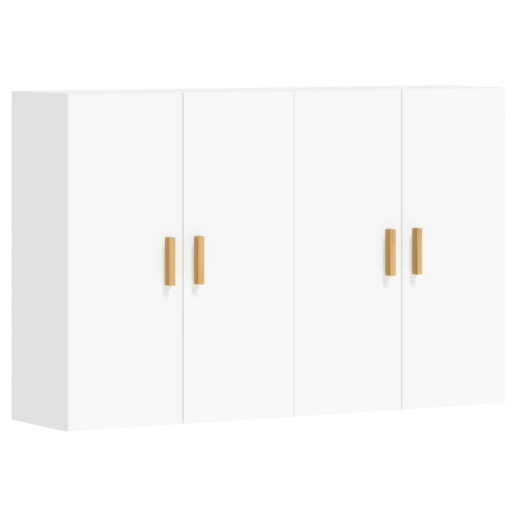 vidaXL Wall Mounted Cabinets 2 pcs, Bathroom Cabinet with Storage, Cupboard for Living Room, Wall Cabinet, Scandinavian Style, White Engineered Wood
