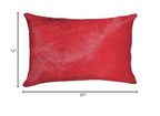 HomeRoots Cowhide Pillow 12X20 - Firecracker