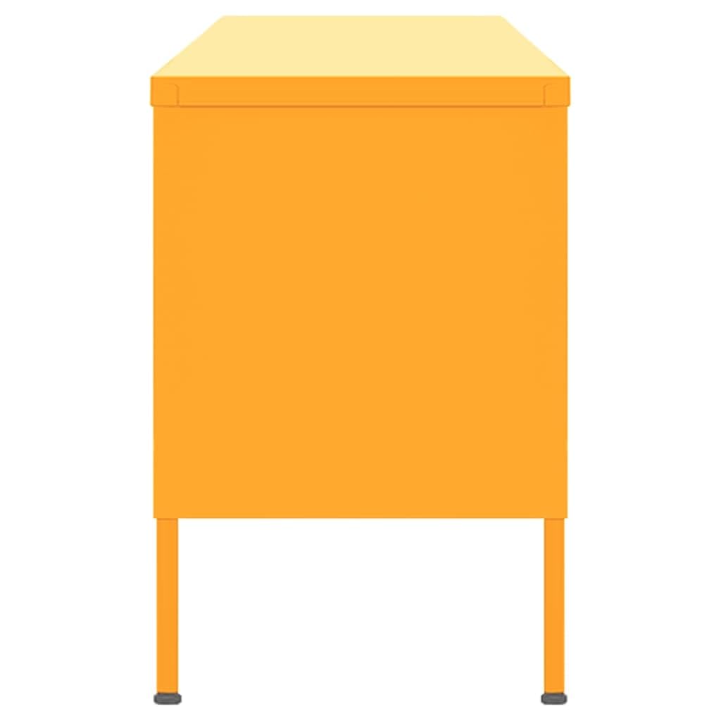 vidaXL Industrial-Style TV Stand - Mustard Yellow - Indoor Entertainment Center with Adjustable Height, Large Storage Capacity & Cable Management - 41.3"x13.8"x19.7"