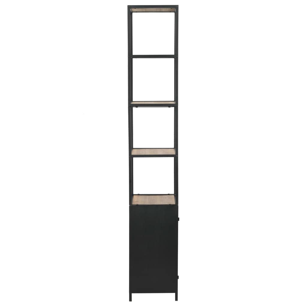 vidaXL Bookcase Solid Firwood and Steel 15.9x12.7x70.8