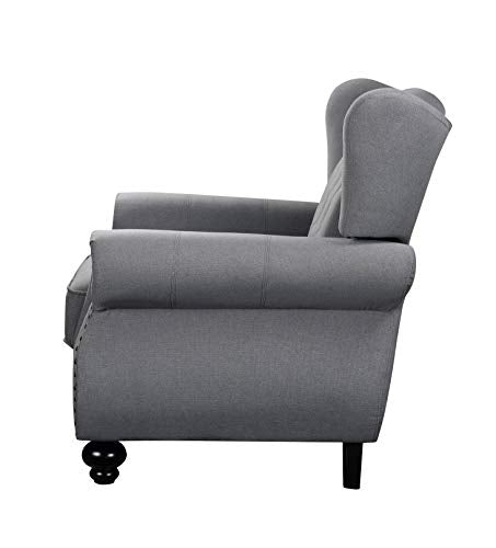 Acme Hannes Loveseat with 2 Pillows in Gray Fabric