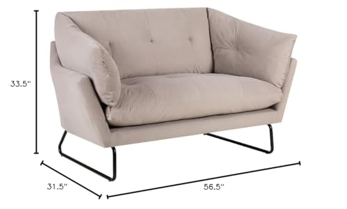 Lilola Home Karla Gray Velvet Contemporary Loveseat