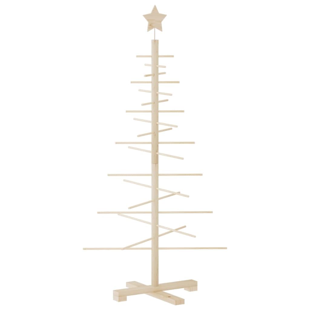 vidaXL Decorative Wooden Christmas Tree, 125 cm, Solid Wood, Pine, Decorative Christmas Tree, Decorative Christmas Tree, Christmas Tree