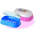 Dmitry Plastic Transparent Unbreakable Soap Case with Lid, Soap Holder, Soap Dish for Bathroom Kitchen Sink Set of 2 (Multi Col