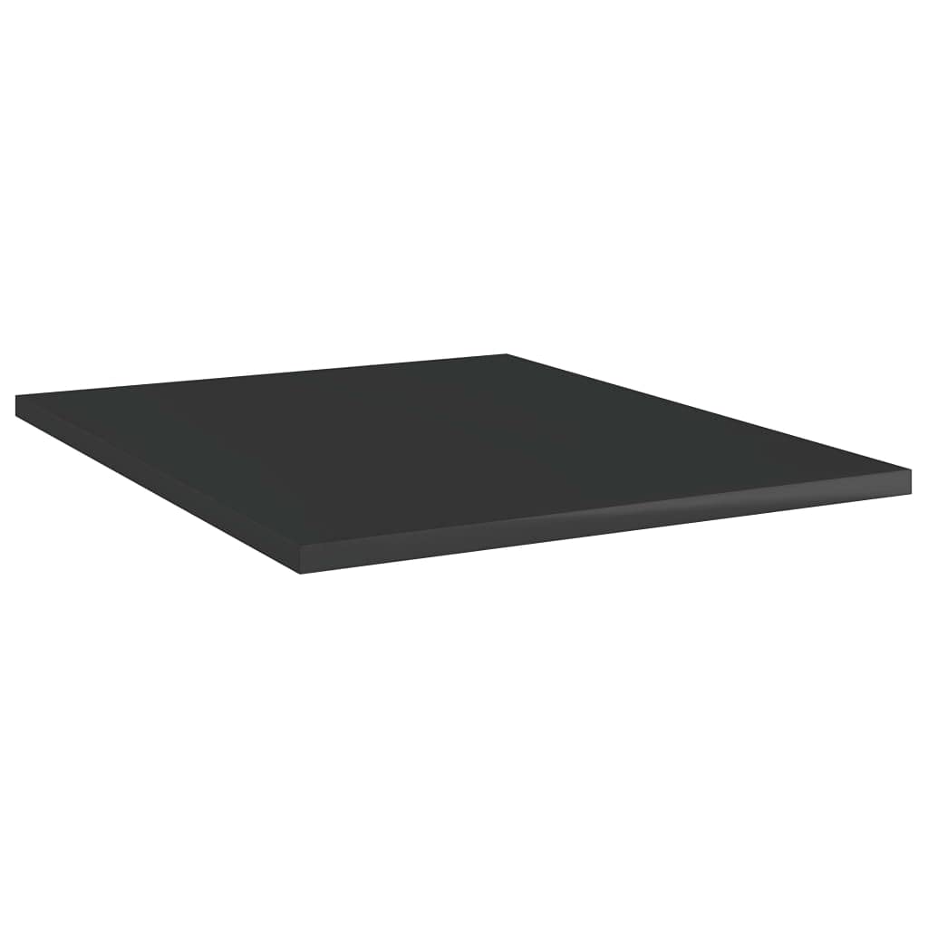 vidaXL High Gloss Black Shelf Boards, 15.7&quot;x19.7&quot;x0.6&quot;, Set of 4, Easy-to-Clean, Space-Saver, Ideal for Compact Areas