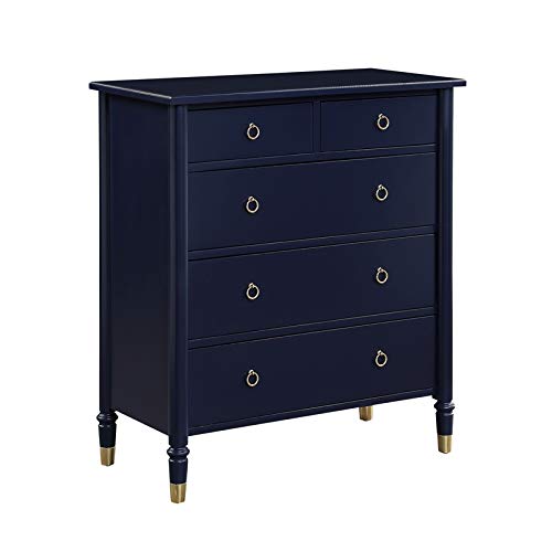 Comfort Pointe Jillian Midnight Blue Wood 5-Drawer Chest