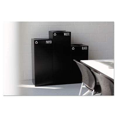 Safco Products 2984BL Public Square Recycling Receptacle Base, 42-Gallon (Top sold separately), Black