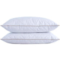 Puredown Goose Feathers And Down Pillow With Diamond Quilting Breathable Downproof Cover, Pack Of 2, Queen Size