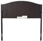 Baxton Studio Myra Modern and Contemporary Full Size White Faux Leather Upholstered Button-Tufted Scalloped Headboard