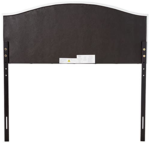 Baxton Studio Myra Modern and Contemporary Full Size White Faux Leather Upholstered Button-Tufted Scalloped Headboard