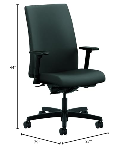 Hon Ignition Series Mid-Back Work Chair - Upholstered Computer Chair For Office Desk, Iron Ore (Hiwm3)
