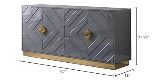 Best Master Furniture T1946 Modern Sideboard, Grey