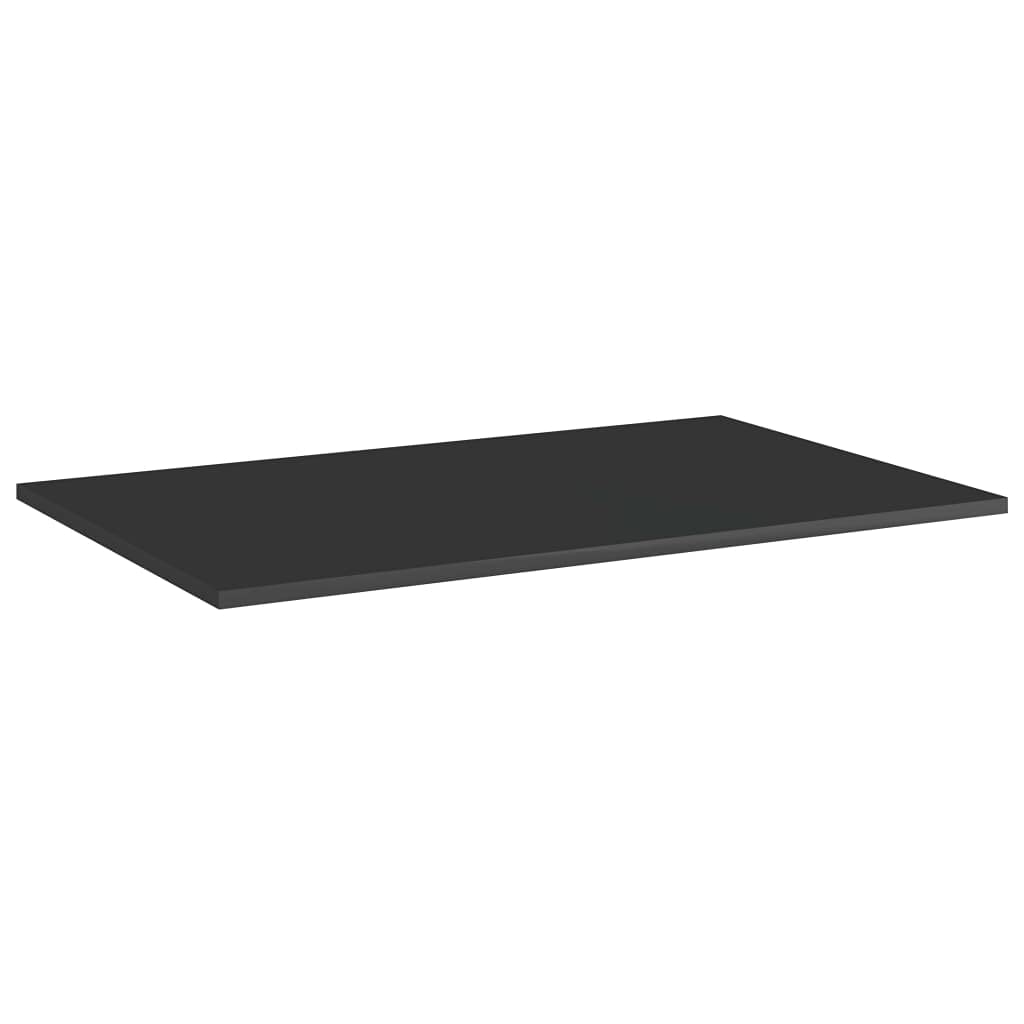 vidaXL High Gloss Black Bookshelf Boards 4 pcs, Engineered Wood, Perfect for Office, Living Room, Bedroom - Modern Storage Solution