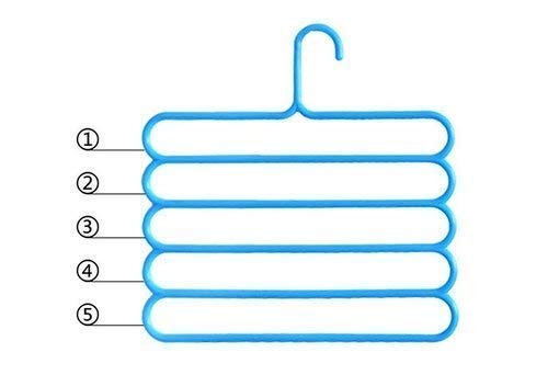 Kproxi 5 Layer Pants Clothes Closet Organizer Space Saving Plastic MultiFunctional Storage Wardrobe Clothes Organizer Hanger Fo