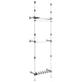 vidaXL Telescopic Wardrobe System with Adjustable Rods and Shelf - Stylish Aluminum Clothes Storage Rack for Bedroom and Closet
