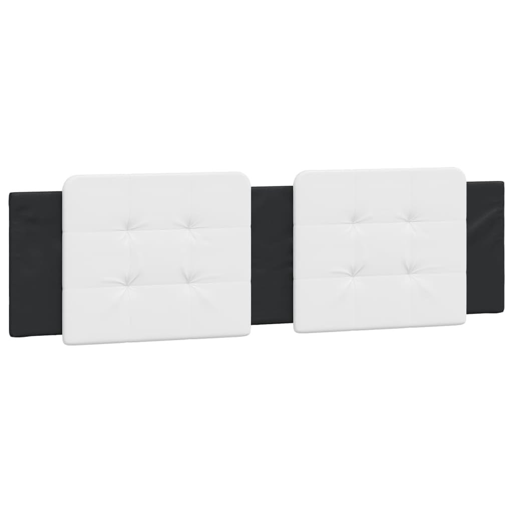 vidaXL Headboard Cushion Pillow - Upholstered, Faux Leather, 72&quot; White/Black, Foam-Filled, Easy Clean, Modern Design for Bedroom