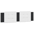 vidaXL Headboard Cushion Pillow - Upholstered, Faux Leather, 72" White/Black, Foam-Filled, Easy Clean, Modern Design for Bedroom