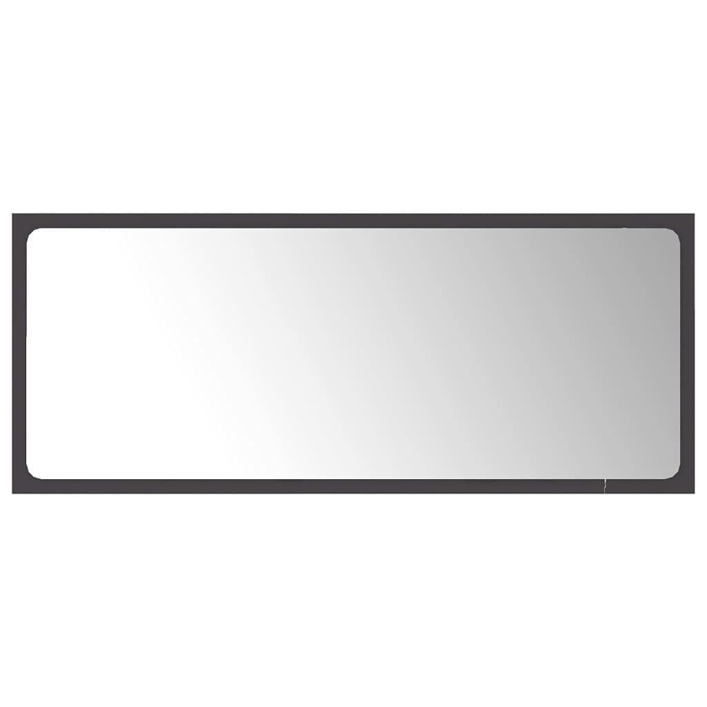 vidaXL Bathroom Mirror Home Hallway Bedroom Laundry Room Washroom Vanity Unit Wall Mirror Furniture Gray 35.4&quot;x0.6&quot;x14.6&quot; Engineered Wood